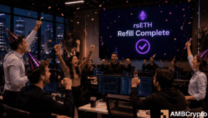 KelpDAOは、バッキングリターンが100%を超えたためrsETHの回収が完了したと発表