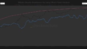 ビットコインの長期保有者の供給量が過去最高に近づき、数年にわたる下落傾向を打破