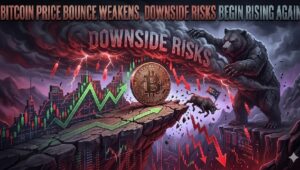 ビットコイン価格の反発が弱まり、下値リスクが再び上昇し始める