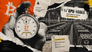 ビットコインで 27 ミリ秒の即時検証を達成するには、GPU で 17 年分の計算能力が必要になります
