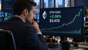 強気旗が3,300ドルの上昇の可能性を示しているため、イーサリアムは2,500ドルに近づく