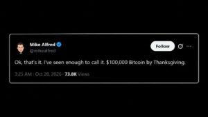 ビットコインの価格は感謝祭までに10万ドルになると人気投資家が語る
