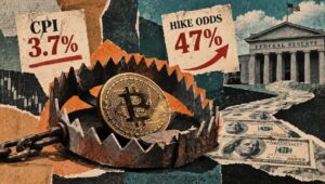 利上げの確率が2倍になる中、ドル急騰でビットコイン売りが加速